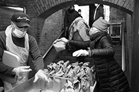 Soup Kitchen : St Luke's Lutheran Church : Hell's Kitchen : Food queues : Food lines : Hell's Kitchen : Streetlife, New York, Photo by Richard Moore